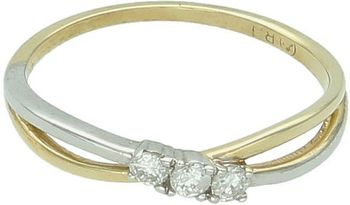 Pierścionek złoty DIAMENT żółte i białe złoto, trzy diamenty CH445HSI2 pr 585.jpg